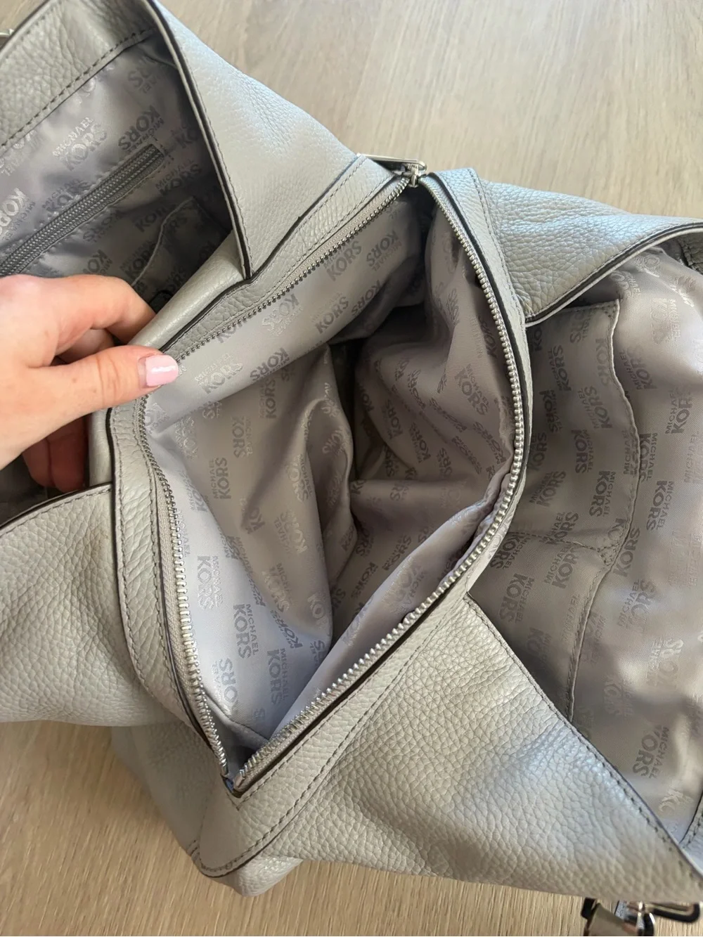 Michael Kors Gray Floral Embellished Shoulder Bag